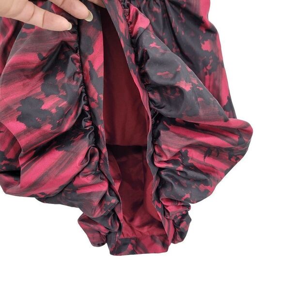 BCBGMaxAzria Mini Dress 4 Silk Magenta Abstract Balloon Pleated Bodice Formal - Picture 10 of 16